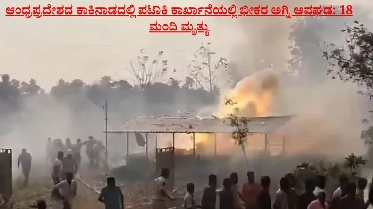 ಆಂಧ್ರಪ್ರದೇಶದ ಕಾಕಿನಾಡದಲ್ಲಿ ಪಟಾಕಿ ಕಾರ್ಖಾನೆಯಲ್ಲಿ ಭೀಕರ ಅಗ್ನಿ ಅವಘಡ